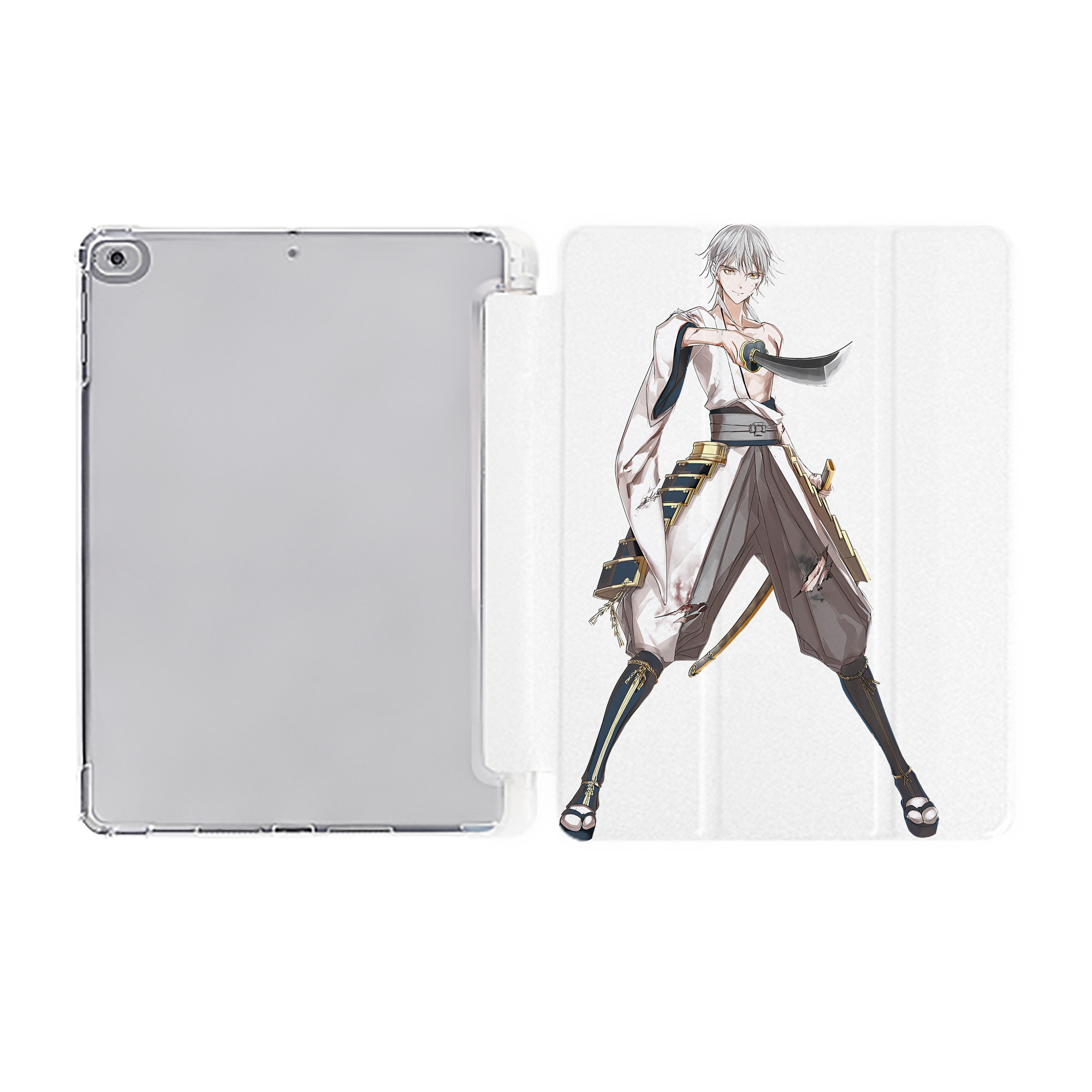 （画像用） 刀剣乱舞 Touken Ranbu IPad ケース ペン収納付き 三つ折りスタンド PUレザー×シリコン 対応機種9.5/10.5/10.9インチ